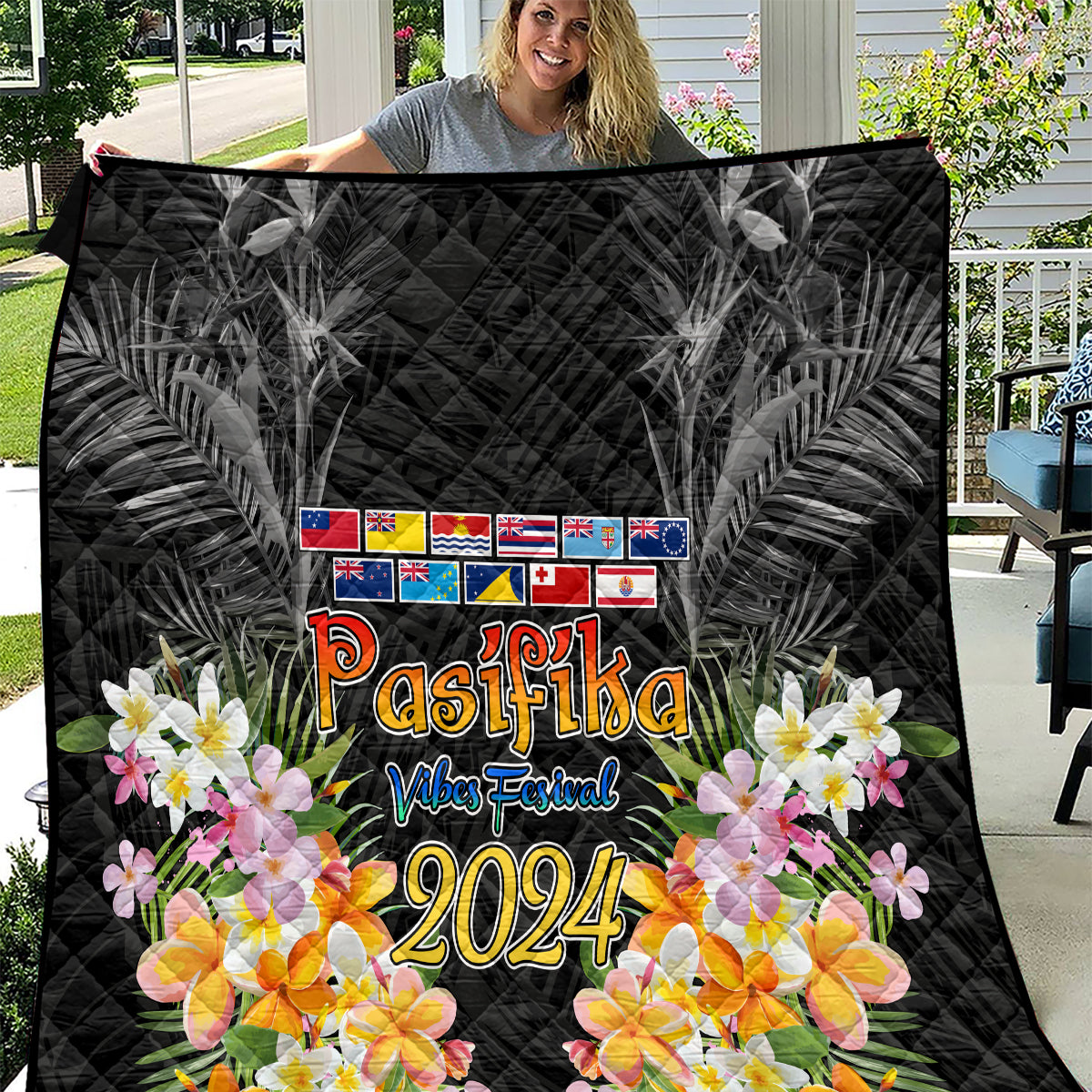 Pasifika Vibes Festival 2024 Auckland Quilt LT9 Black - Polynesian Pride