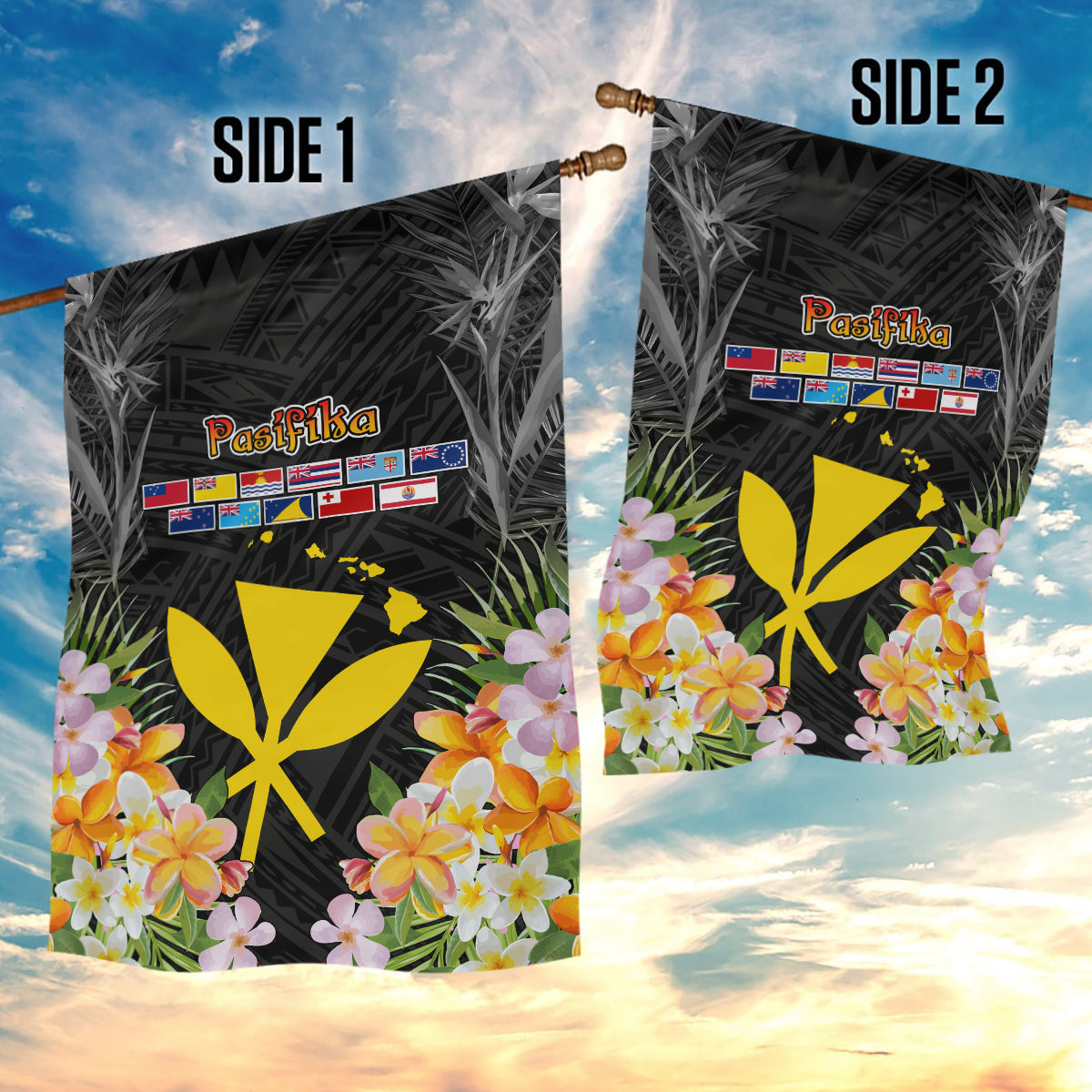 Pasifika Vibes Festival 2024 Garden Flag Kanaka Maoli With Hawaiian Islands