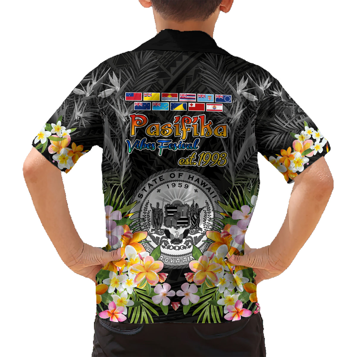 Pasifika Vibes Festival 2024 Kid Hawaiian Shirt Kanaka Maoli With Hawaiian Islands LT9 - Polynesian Pride