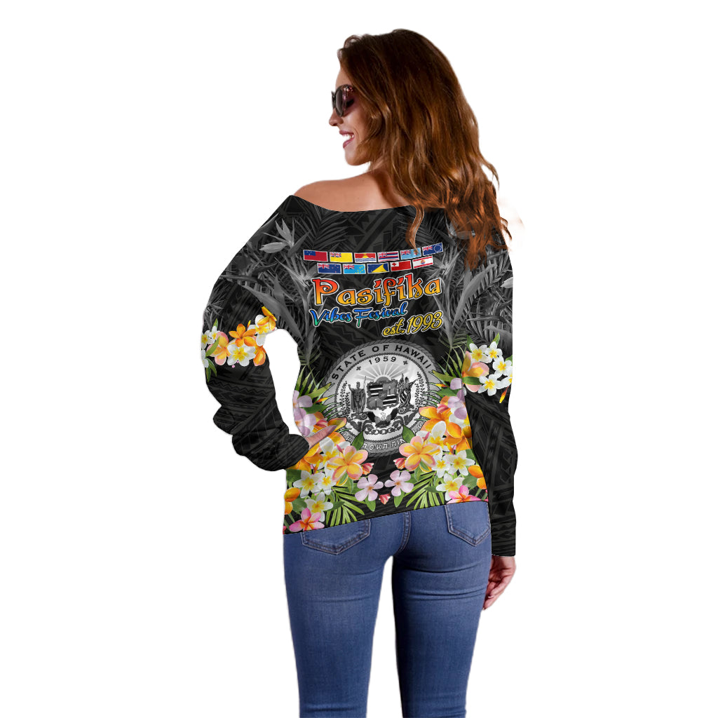 Pasifika Vibes Festival 2024 Off Shoulder Sweater Kanaka Maoli With Hawaiian Islands LT9 - Polynesian Pride