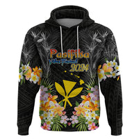 Pasifika Vibes Festival 2024 Zip Hoodie Kanaka Maoli With Hawaiian Islands LT9 Pullover Hoodie Black - Polynesian Pride