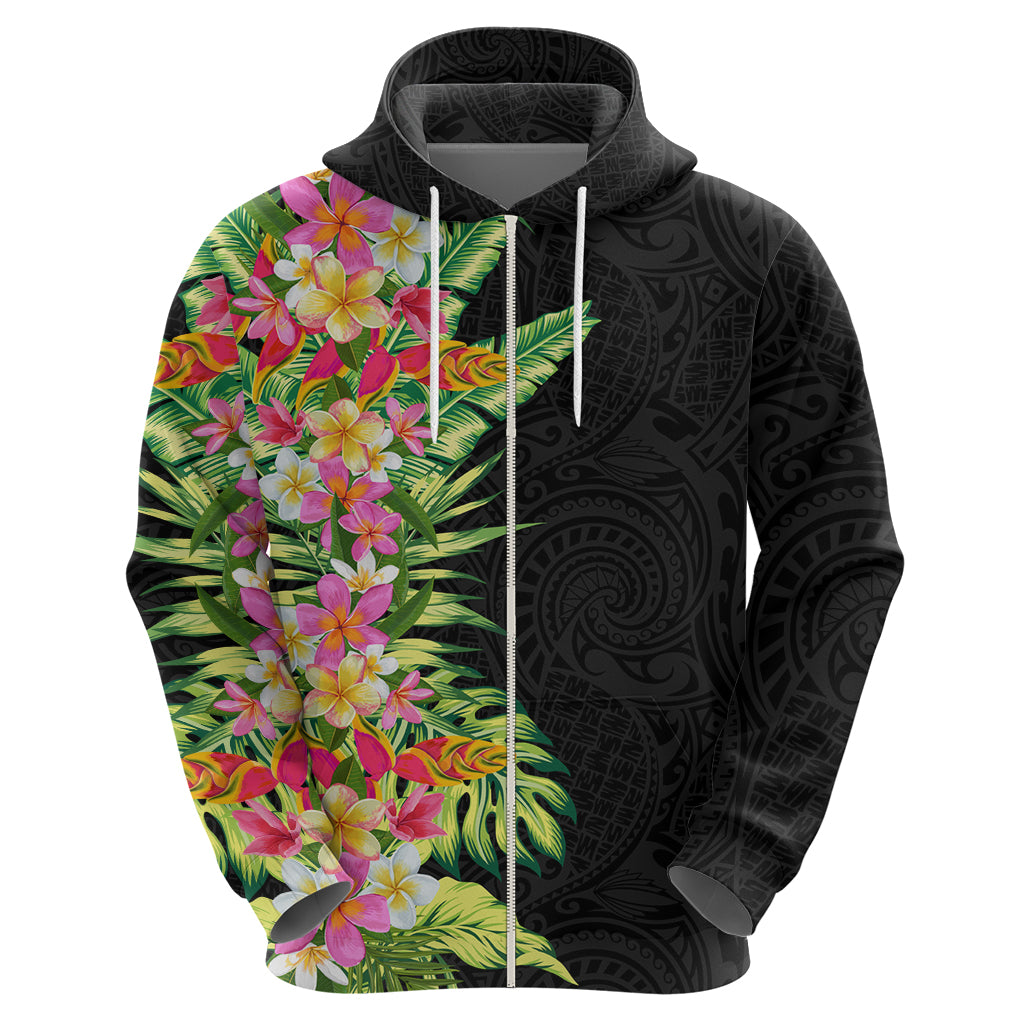 Hawaii Tropical Flowers Tribal Pattern Hoodie No1 LT9 - Polynesian Pride