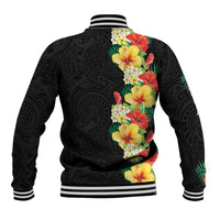 Hawaii Tropical Flowers Tribal Pattern Baseball Jacket No2 LT9 - Polynesian Pride
