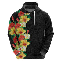 Hawaii Tropical Flowers Tribal Pattern Hoodie No2 LT9 - Polynesian Pride