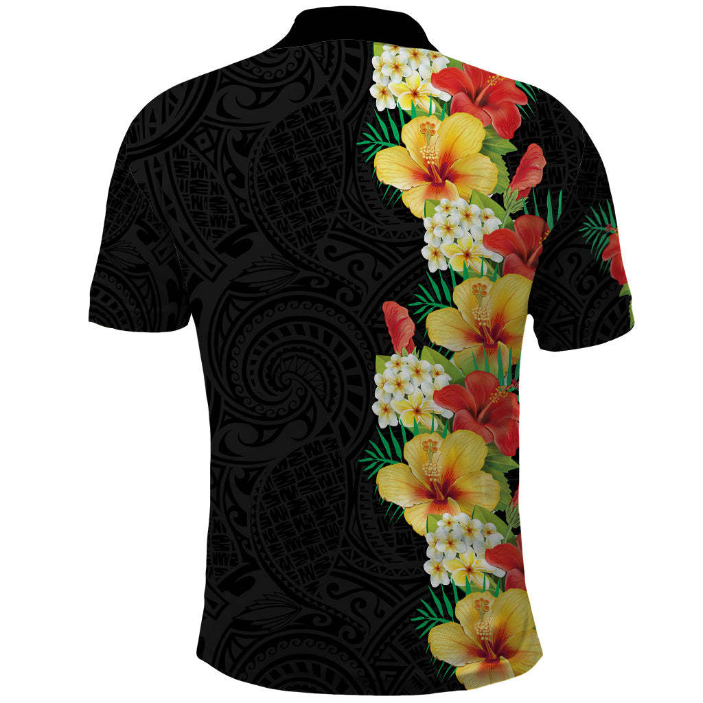 Hawaii Tropical Flowers Tribal Pattern Polo Shirt No2 LT9 - Polynesian Pride