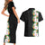 Hawaii Tropical Flowers Tribal Pattern Couples Matching Short Sleeve Bodycon Dress and Hawaiian Shirt No3 LT9 - Polynesian Pride