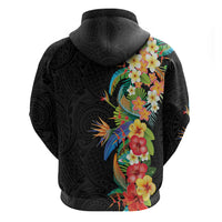 Hawaii Tropical Flowers Tribal Pattern Zip Hoodie No5 LT9 - Polynesian Pride