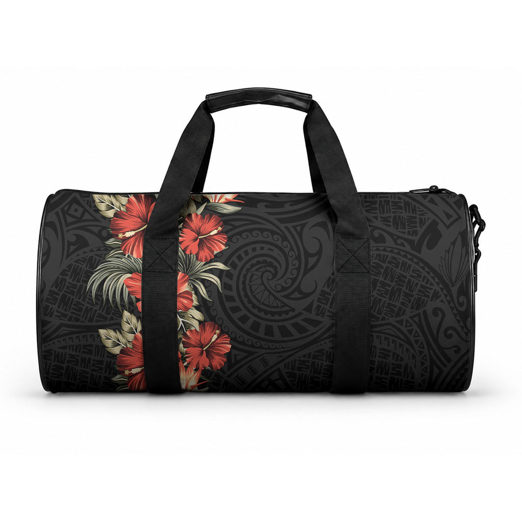 Hawaii Tropical Flowers Tribal Pattern Duffle Bag No6 LT9 One size Black - Polynesian Pride