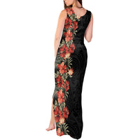Hawaii Tropical Flowers Tribal Pattern Tank Maxi Dress No6 LT9 - Polynesian Pride