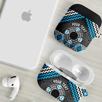 Personalised Aotearoa Niho Taniwha Motif AirPods Case Blue Style - Polynesian Pride