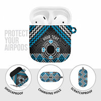 Personalised Aotearoa Niho Taniwha Motif AirPods Case Blue Style - Polynesian Pride