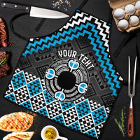 Personalised Aotearoa Niho Taniwha Motif Apron Blue Style - Polynesian Pride
