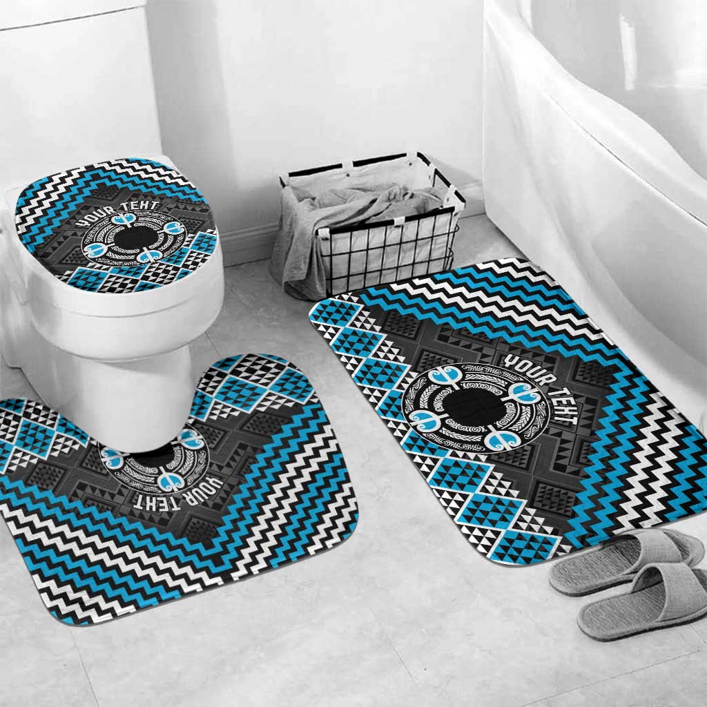 Personalised Aotearoa Niho Taniwha Motif Bathroom Set Blue Style - Polynesian Pride