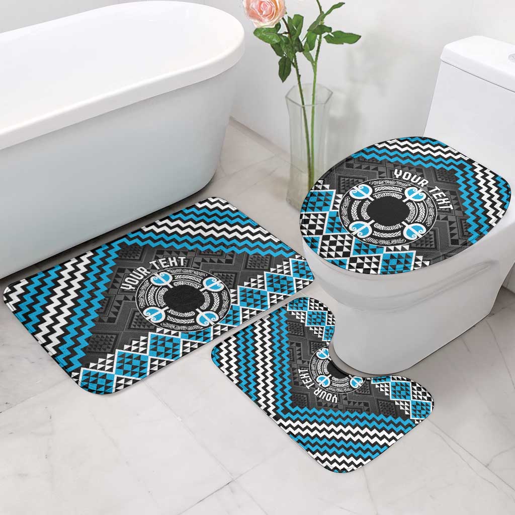 Personalised Aotearoa Niho Taniwha Motif Bathroom Set Blue Style - Polynesian Pride