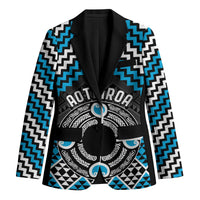 Personalised Aotearoa Niho Taniwha Motif Blazer Blue Style LT9 Unisex Blue - Polynesian Pride
