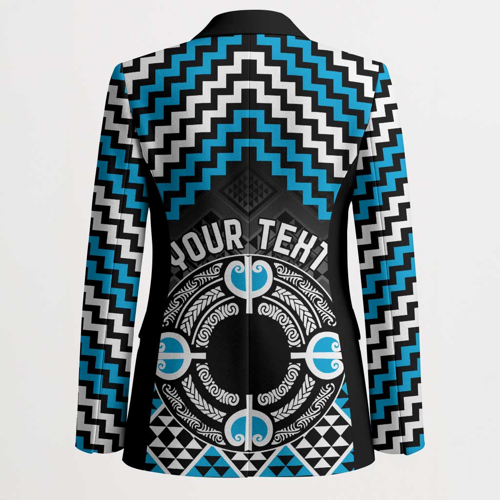 Personalised Aotearoa Niho Taniwha Motif Blazer Blue Style LT9 - Polynesian Pride