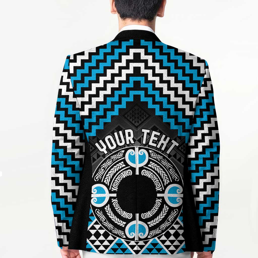 Personalised Aotearoa Niho Taniwha Motif Blazer Blue Style LT9 - Polynesian Pride