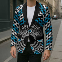 Personalised Aotearoa Niho Taniwha Motif Blazer Blue Style LT9 - Polynesian Pride