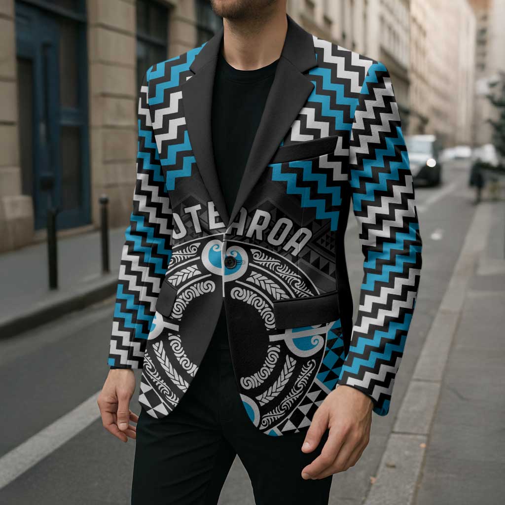 Personalised Aotearoa Niho Taniwha Motif Blazer Blue Style LT9 - Polynesian Pride