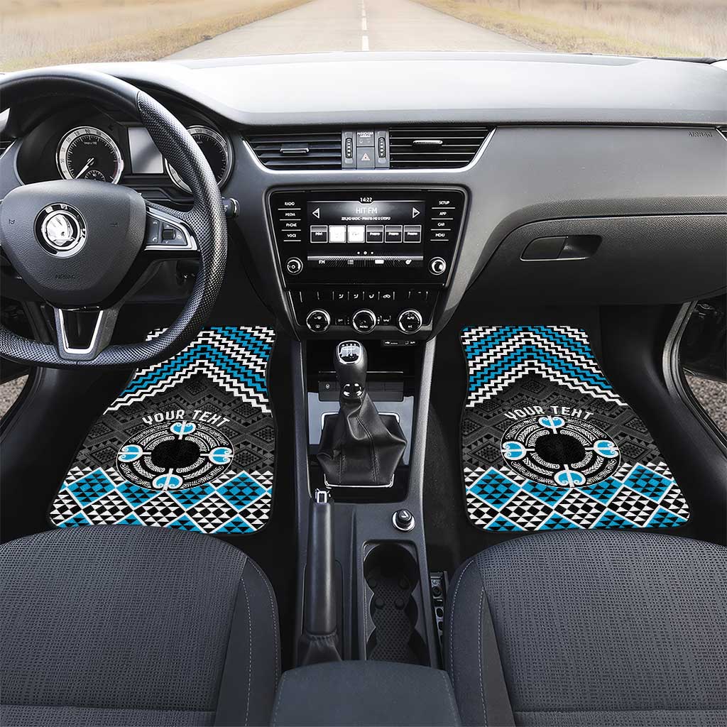 Personalised Aotearoa Niho Taniwha Motif Car Mats Blue Style
