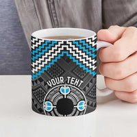 Personalised Aotearoa Niho Taniwha Motif Ceramic Mug Blue Style - Polynesian Pride