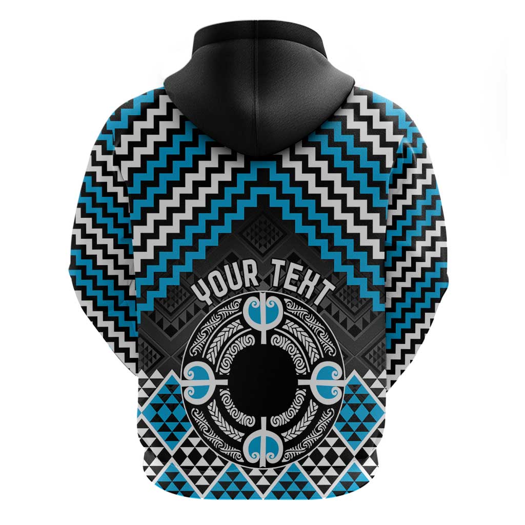 Personalised Aotearoa Niho Taniwha Motif Hoodie Blue Style