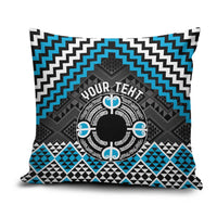 Personalised Aotearoa Niho Taniwha Motif Pillow Cover Blue Style LT9 Blue - Polynesian Pride