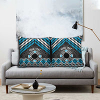 Personalised Aotearoa Niho Taniwha Motif Pillow Cover Blue Style LT9 - Polynesian Pride