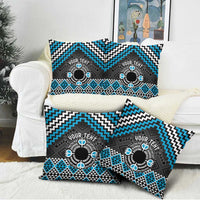 Personalised Aotearoa Niho Taniwha Motif Pillow Cover Blue Style LT9 - Polynesian Pride