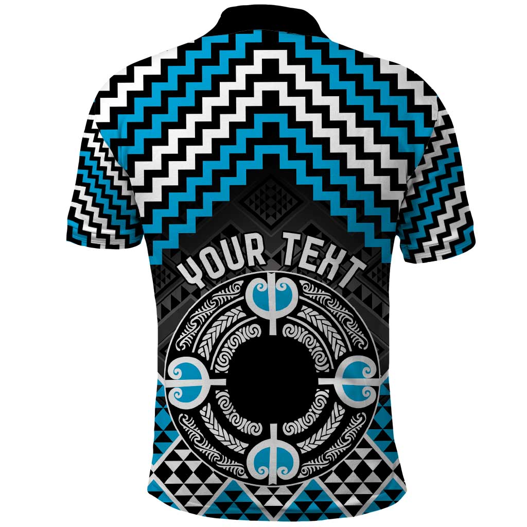Personalised Aotearoa Niho Taniwha Motif Polo Shirt Blue Style