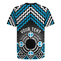 Personalised Aotearoa Niho Taniwha Motif Rugby Jersey Blue Style LT9 - Polynesian Pride