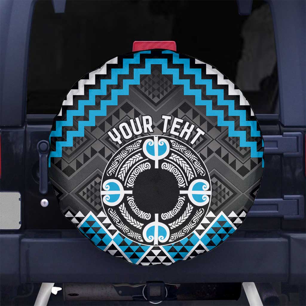 Personalised Aotearoa Niho Taniwha Motif Spare Tire Cover Blue Style