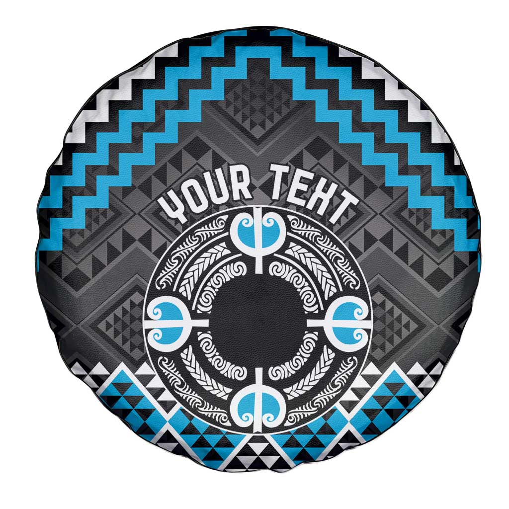 Personalised Aotearoa Niho Taniwha Motif Spare Tire Cover Blue Style