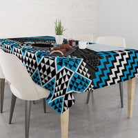 Personalised Aotearoa Niho Taniwha Motif Tablecloth Blue Style LT9 - Polynesian Pride