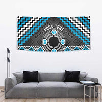 Personalised Aotearoa Niho Taniwha Motif Tapestry Blue Style