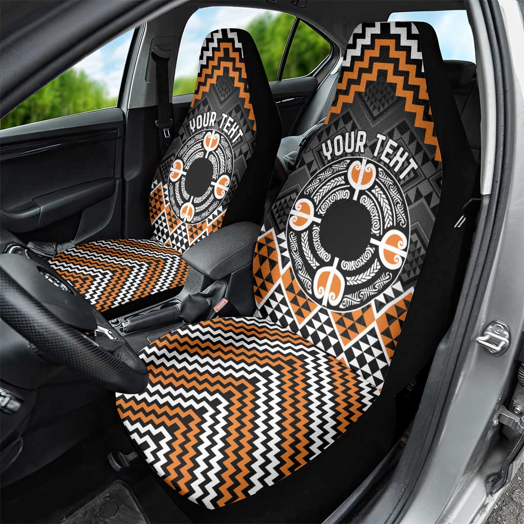 Personalised Aotearoa Niho Taniwha Motif Car Seat Cover Gold Style