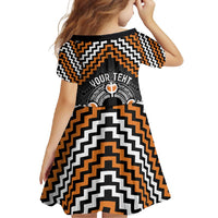 Personalised Aotearoa Niho Taniwha Motif Family Matching Mermaid Dress and Hawaiian Shirt Gold Style