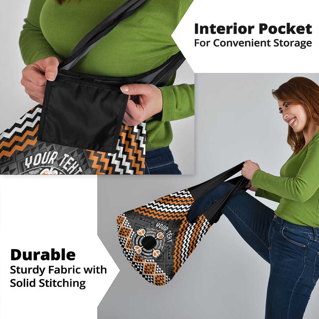 Personalised Aotearoa Niho Taniwha Motif Grocery Bag Gold Style