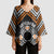 Personalised Aotearoa Niho Taniwha Motif Kimono Sleeve Blouse Gold Style - Polynesian Pride