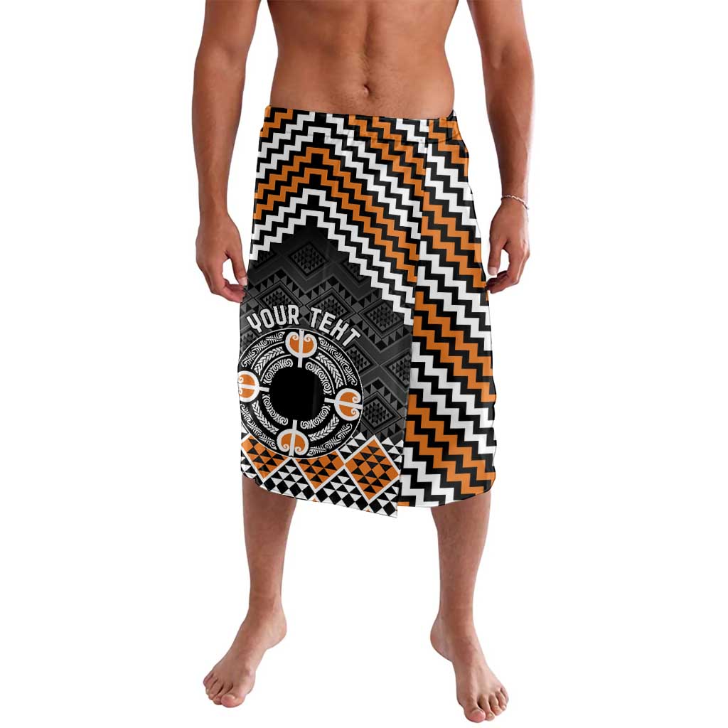Personalised Aotearoa Niho Taniwha Motif Lavalava Gold Style