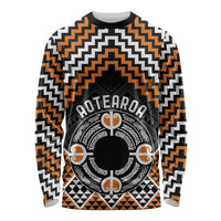 Personalised Aotearoa Niho Taniwha Motif Long Sleeve Shirt Gold Style
