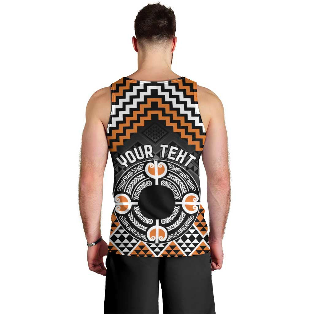 Personalised Aotearoa Niho Taniwha Motif Men Tank Top Gold Style
