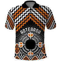 Personalised Aotearoa Niho Taniwha Motif Polo Shirt Gold Style