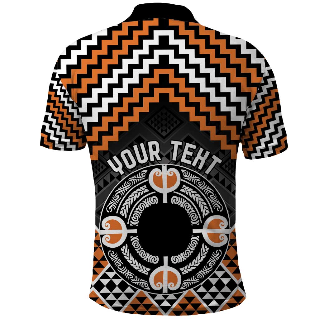 Personalised Aotearoa Niho Taniwha Motif Polo Shirt Gold Style