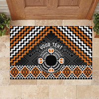 Personalised Aotearoa Niho Taniwha Motif Rubber Doormat Gold Style
