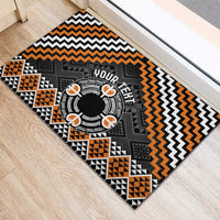 Personalised Aotearoa Niho Taniwha Motif Rubber Doormat Gold Style