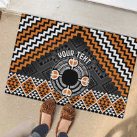 Personalised Aotearoa Niho Taniwha Motif Rubber Doormat Gold Style