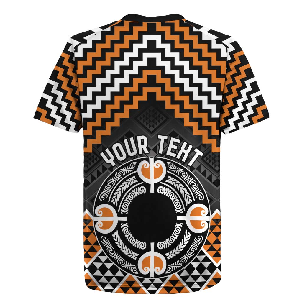 Personalised Aotearoa Niho Taniwha Motif Rugby Jersey Gold Style LT9 - Polynesian Pride