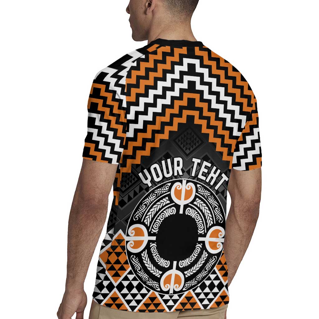 Personalised Aotearoa Niho Taniwha Motif Rugby Jersey Gold Style LT9 - Polynesian Pride