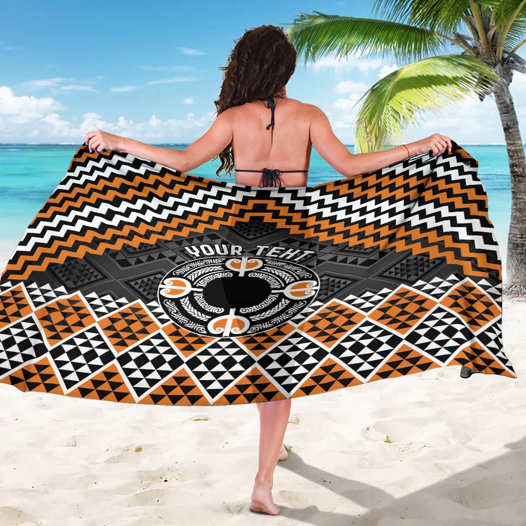 Personalised Aotearoa Niho Taniwha Motif Sarong Gold Style